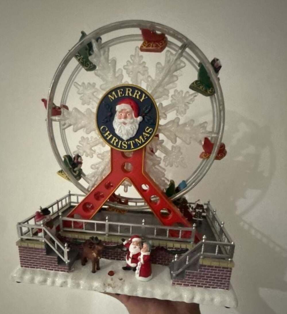 Kurt S. Adler Battery Operated Musical Animated Santa Ferris Wheel Christmas